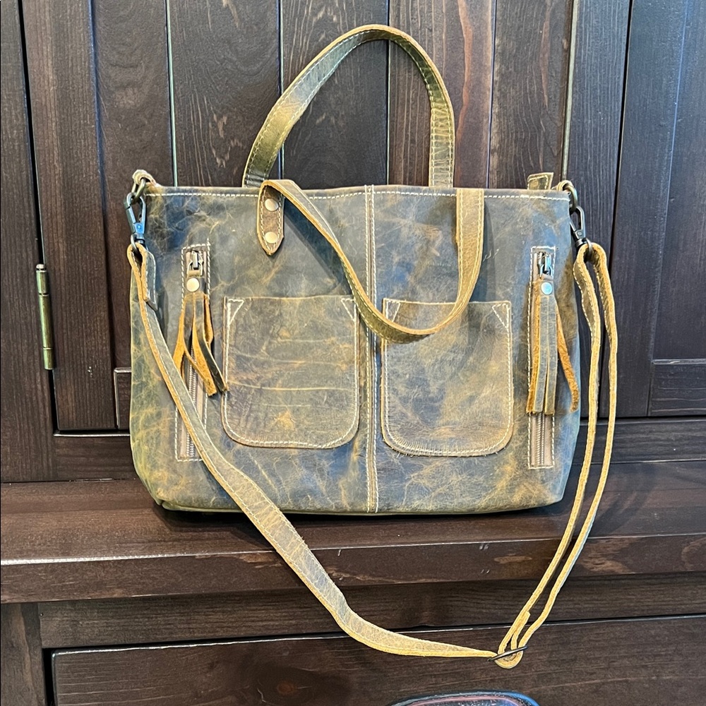 Myra Bag Distressed Brown Leather Tote
